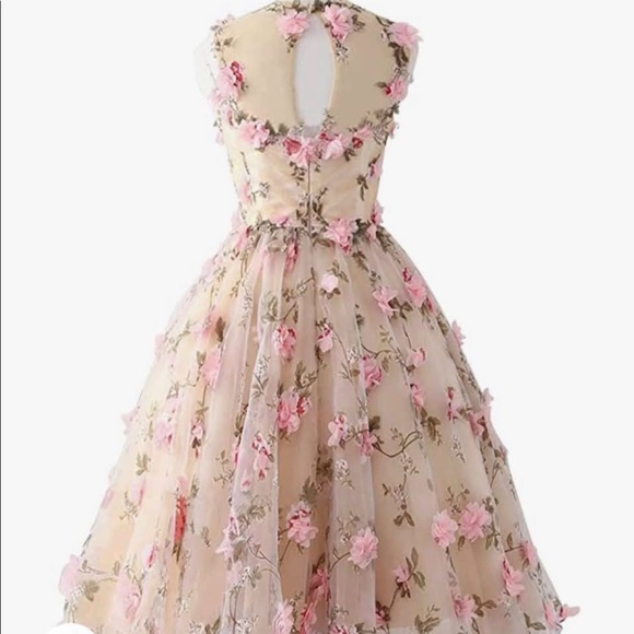 Enchanted forest themed custom Prom Dress.  Worn only a few hours. - Picture 3 of 5